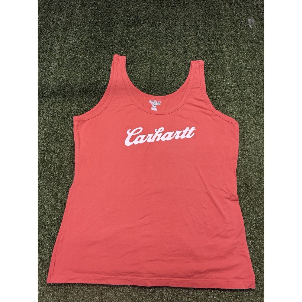 Carhartt Tank Top Womens Size XXL Pink Graphic Logo Sleeveless Scoop Neck Casual